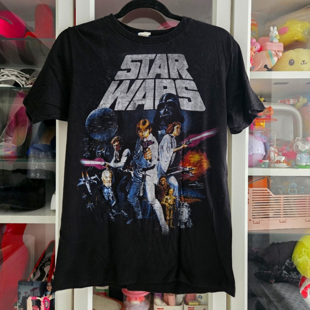 Star Wars Retro Black Graphic T-Shirt Vintage Style UNISEX